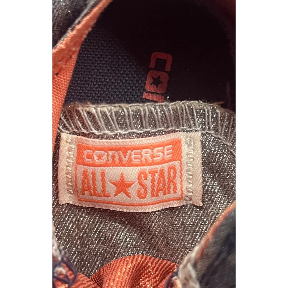 Converse Chuck Taylor All Star Infant 8 Blue Shimmer Denim Sneakers Sz 8 758112F